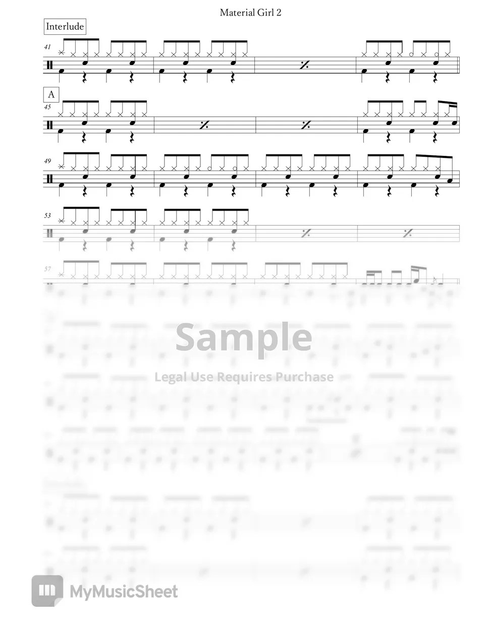 Madonna Material Girl Sheets by Arkadia Drums