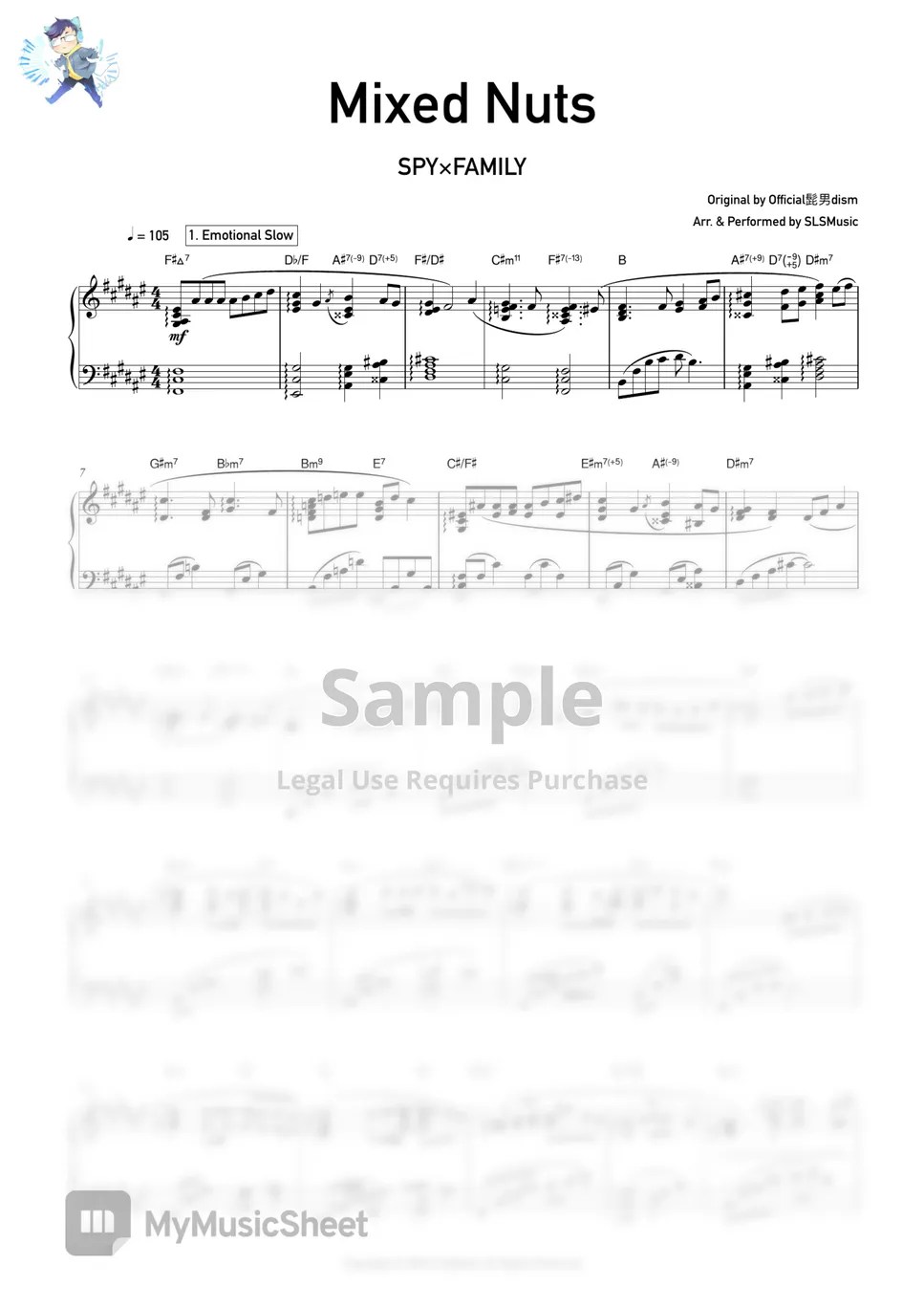 SPY×FAMILY Mixed Nuts (Official Hige Dandism) Sheets by SLSMusic