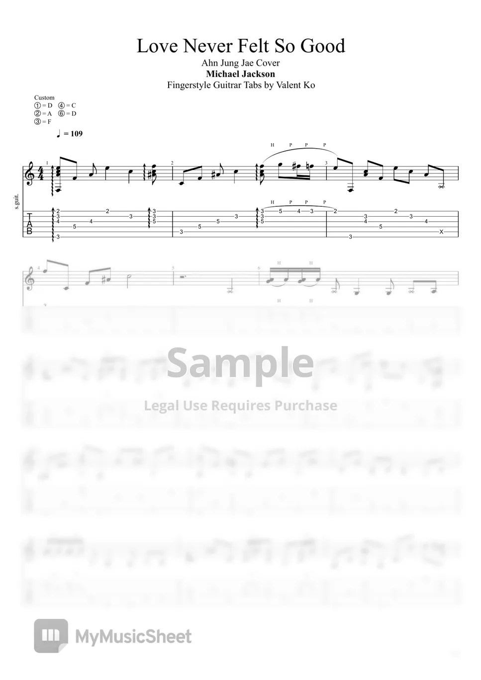 Michael Jackson Love Never Felt So Good Sheets by Valent Ko