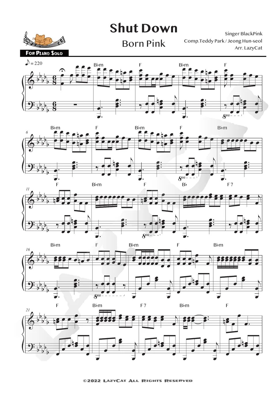 BlackPink Shut Down Sheet by LazyCat