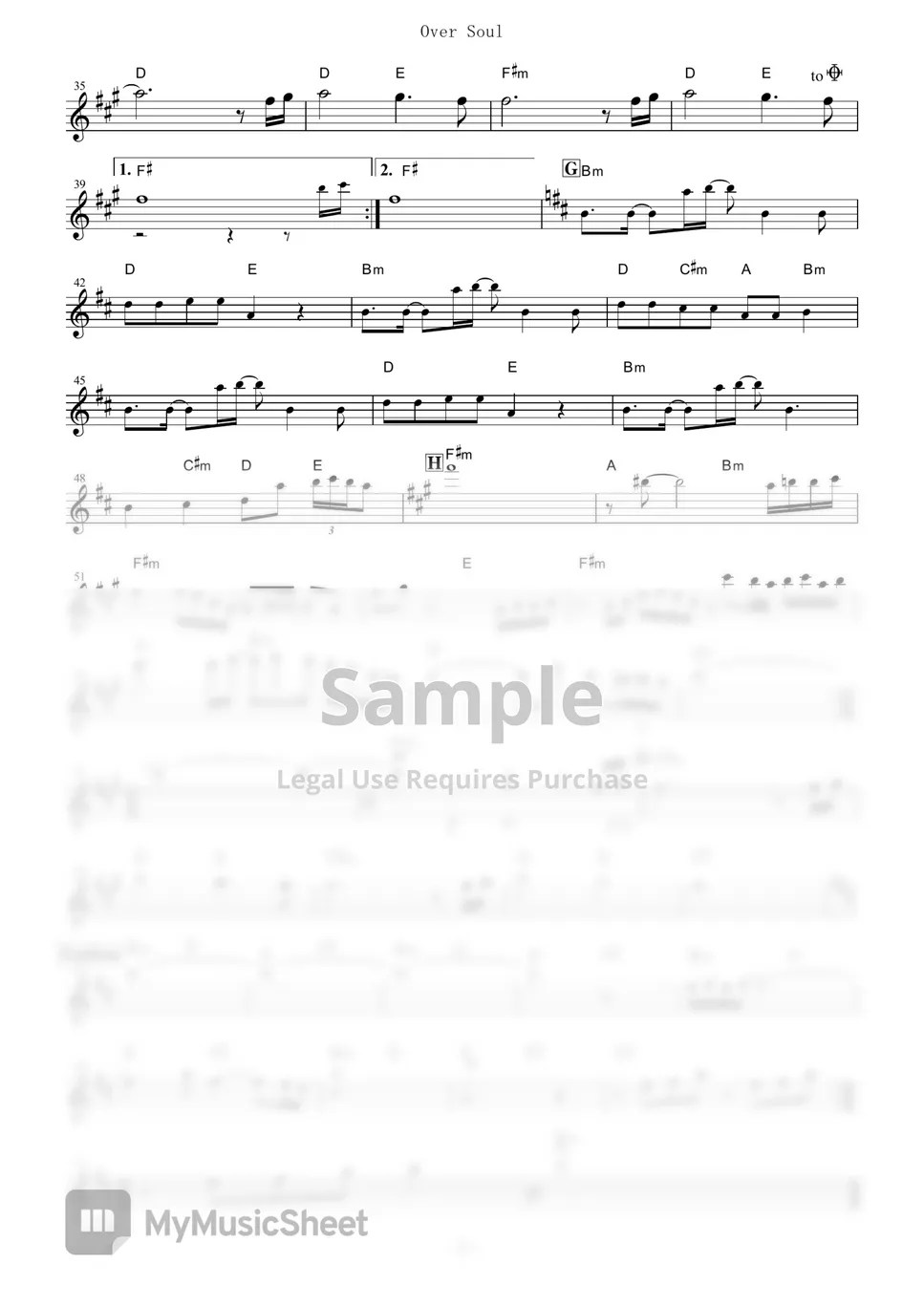 Shaman King Over Soul (in C) Sheets by Megumi Hayashibara