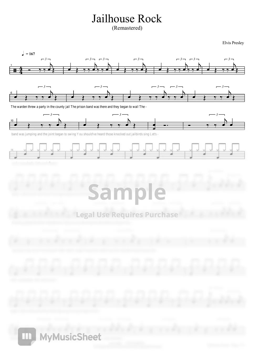 Elvis Presley Jailhouse Rock Sheets by COPYDRUM