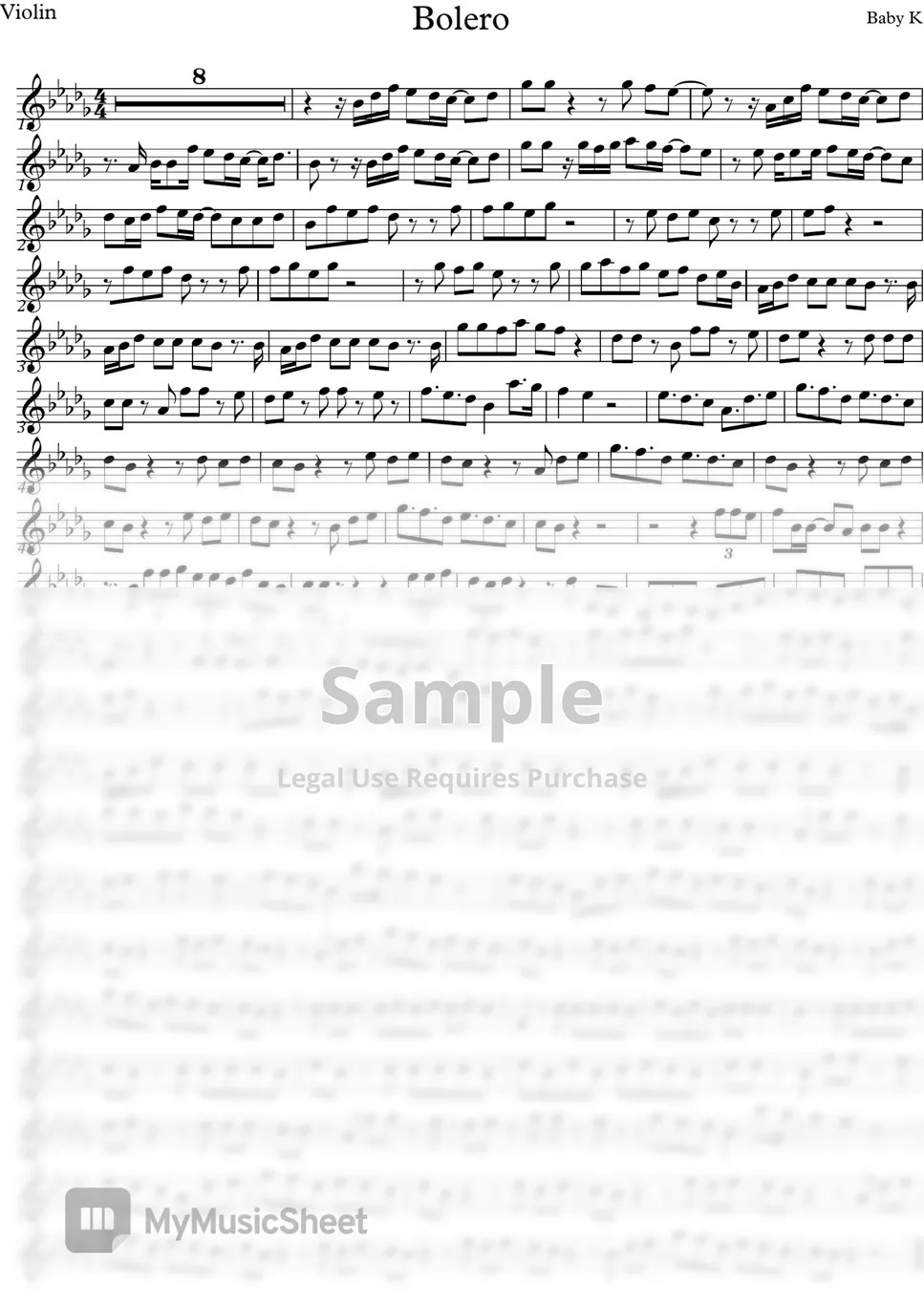 Baby K ft. Mika Bolero (Backing track included) 악보 by Elly Angelis