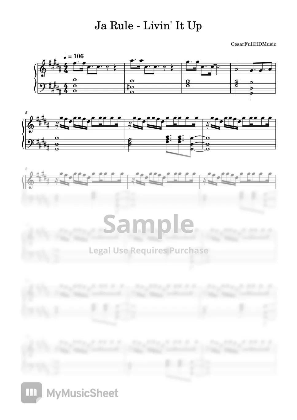 Ja Rule Livin' It Up Sheets