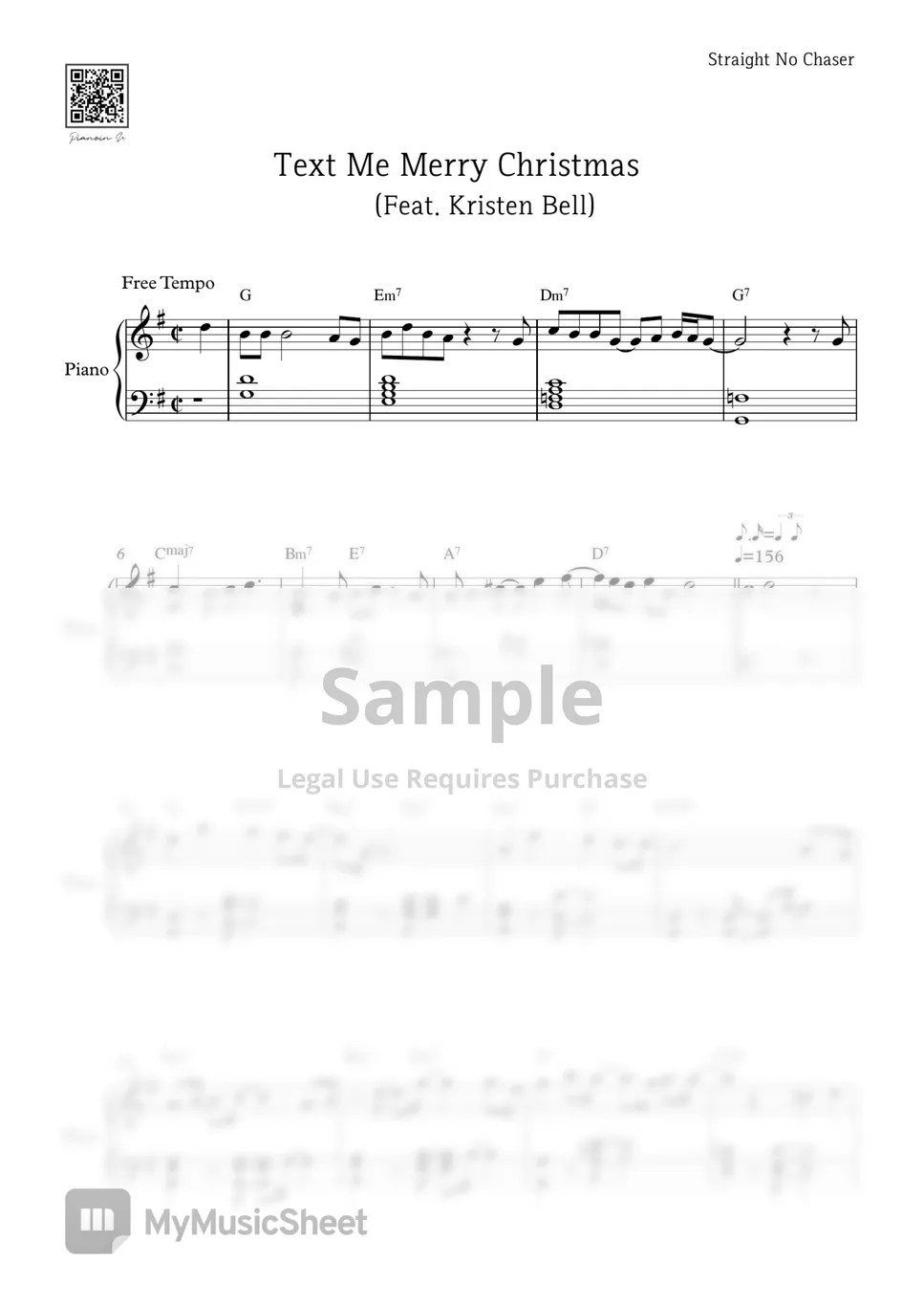 Straight No Chaser Text Me Merry Christmas (Feat. Kristen Bell) Sheets by PIANOiNU