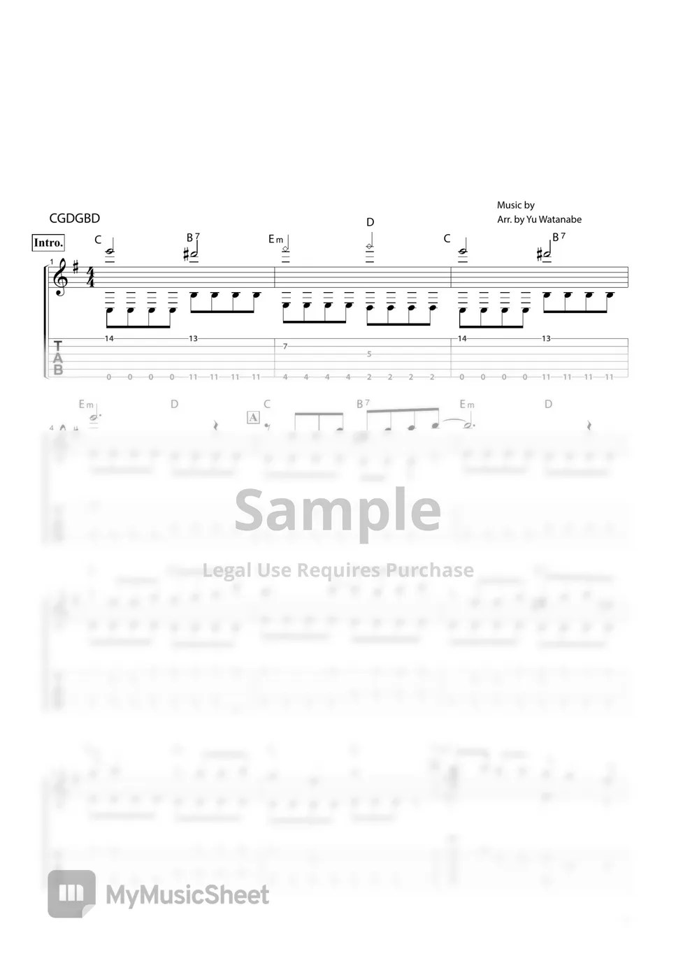 Dreams Come True 何度でも（as many times as you like） 악보 by Yu Watanabe/わたなべゆう