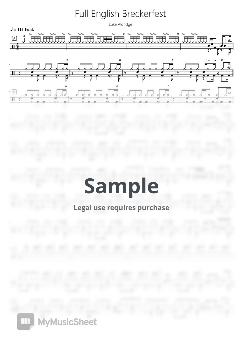 Luke Aldridge Full English Breckerfest【Rock school Lv7】 악보 by 看哦爱随风