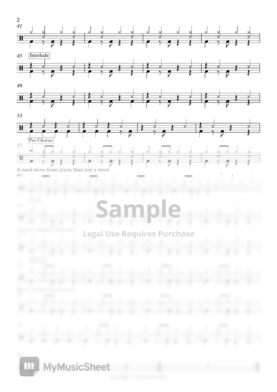 Straight No Chaser Text Me Marry Christmas (드럼악보) Sheets by Seonwook Kim