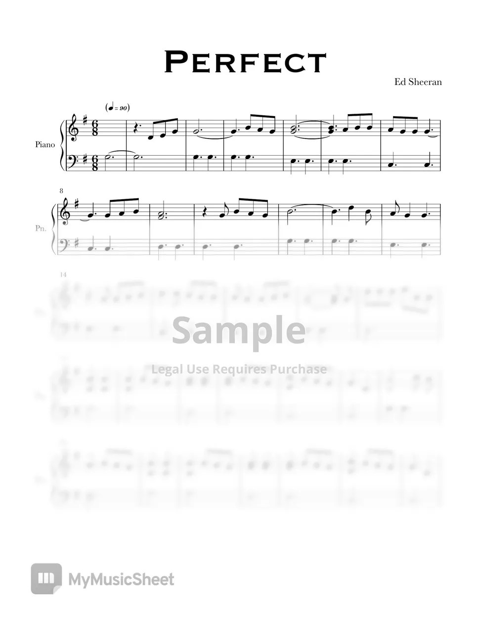 Ed Sheeran Perfect (Easy Version) Sheets by PHianonize