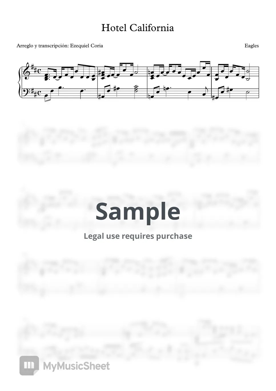 Eagles Hotel California Sheets by Ezequiel Coria