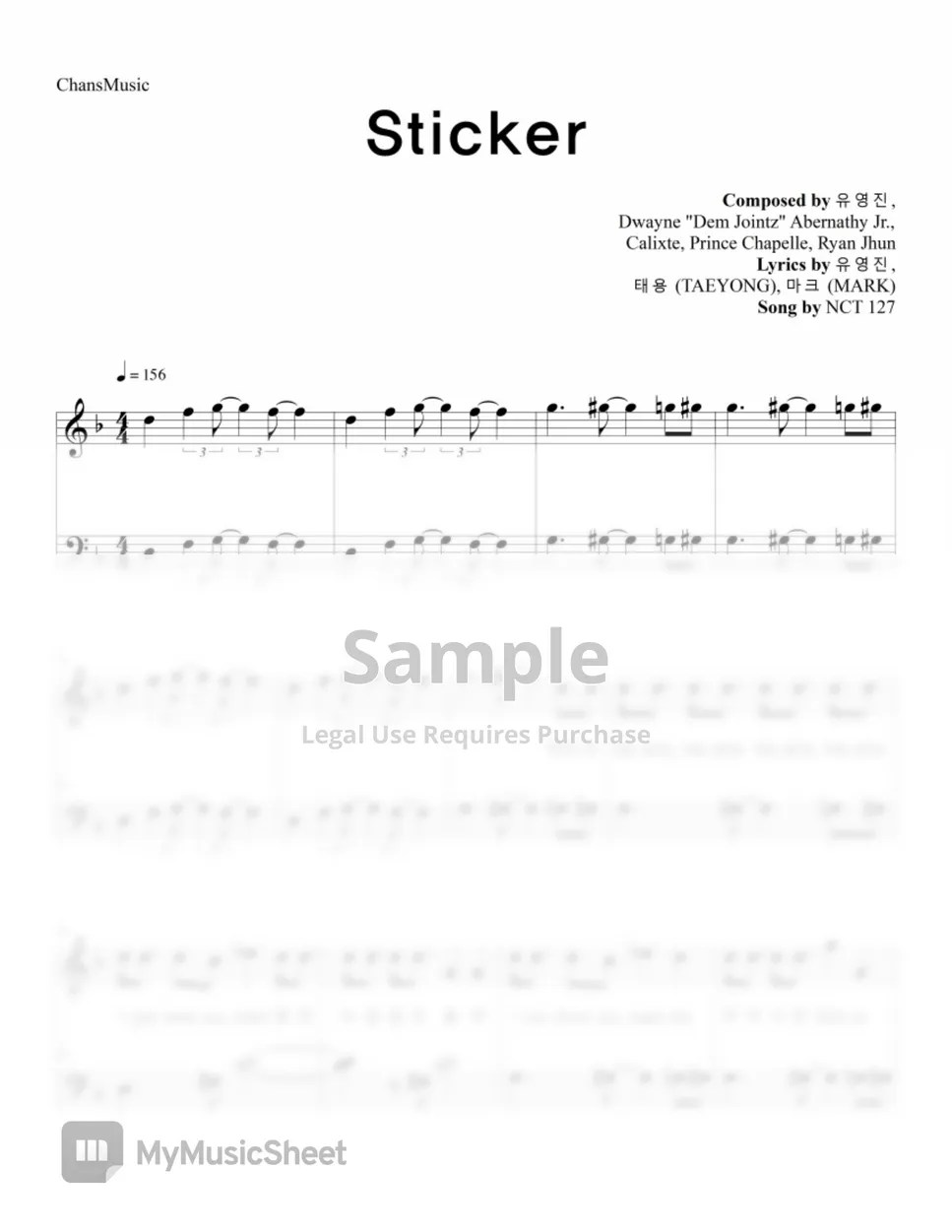 NCT 127 Sticker (Easy Version) Sheets by ChansMusic