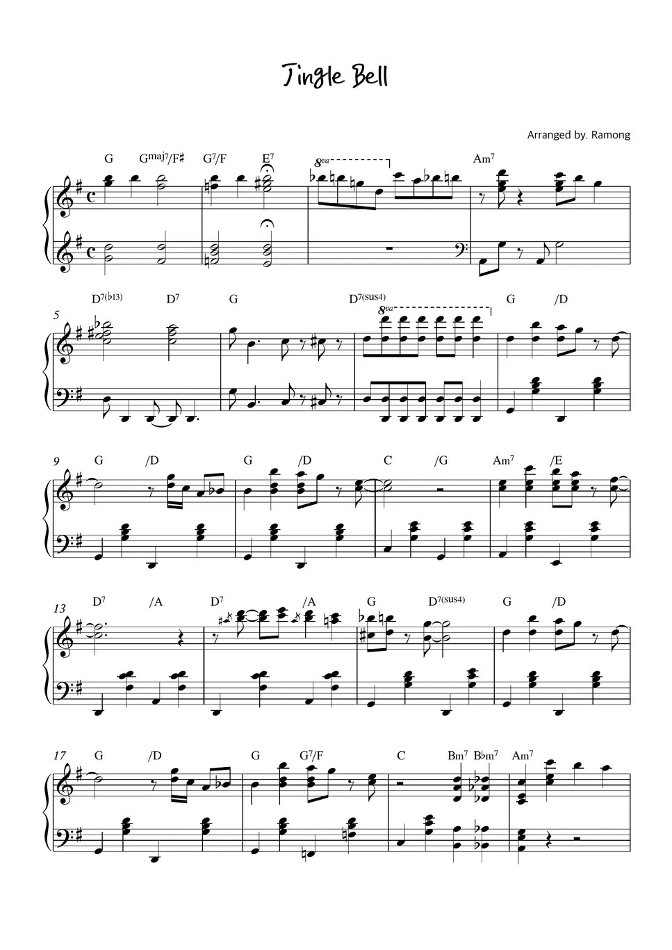Ramong Jingle Bell (Jazz ver.) Sheets by Ramong Piano