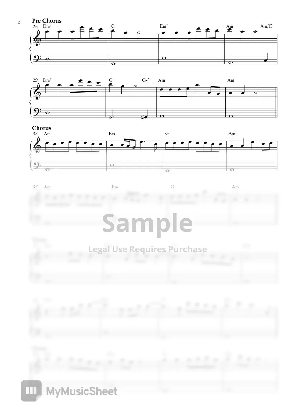 JISOO FLOWER (EASY PIANO SHEET) Sheets by Pianella Piano