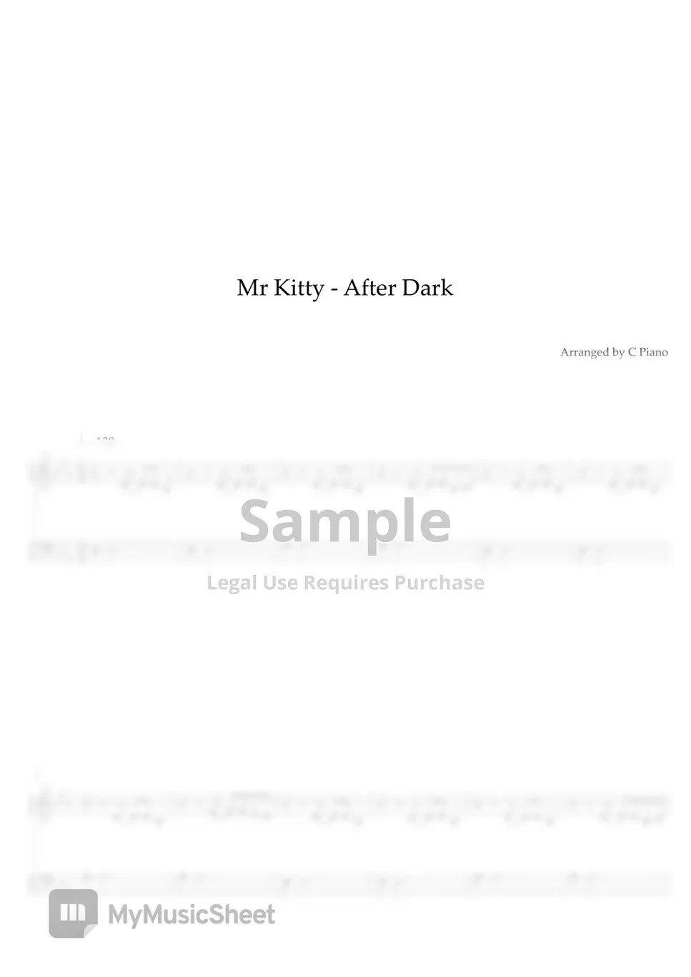 Mr.Kitty After Dark (Easy Version) Sheets by C Piano