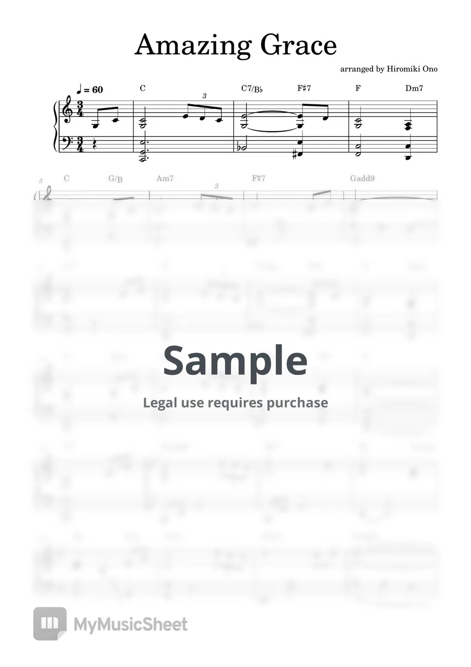 Amazing Grace 악보 by Hiromiki Ono