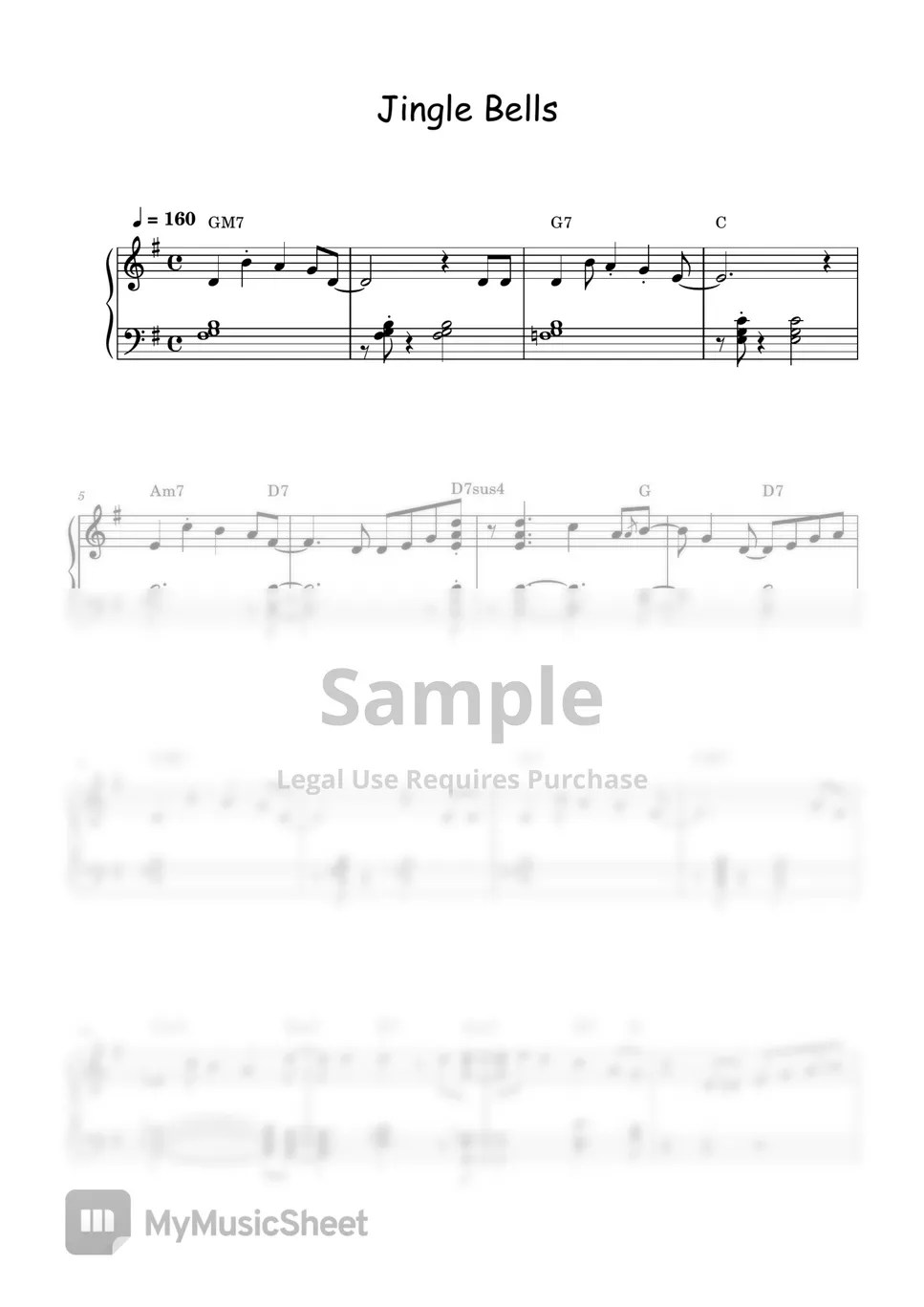 James Lord Pierpont jingle bells Easy Jazz version Sheets by Mint Cherry