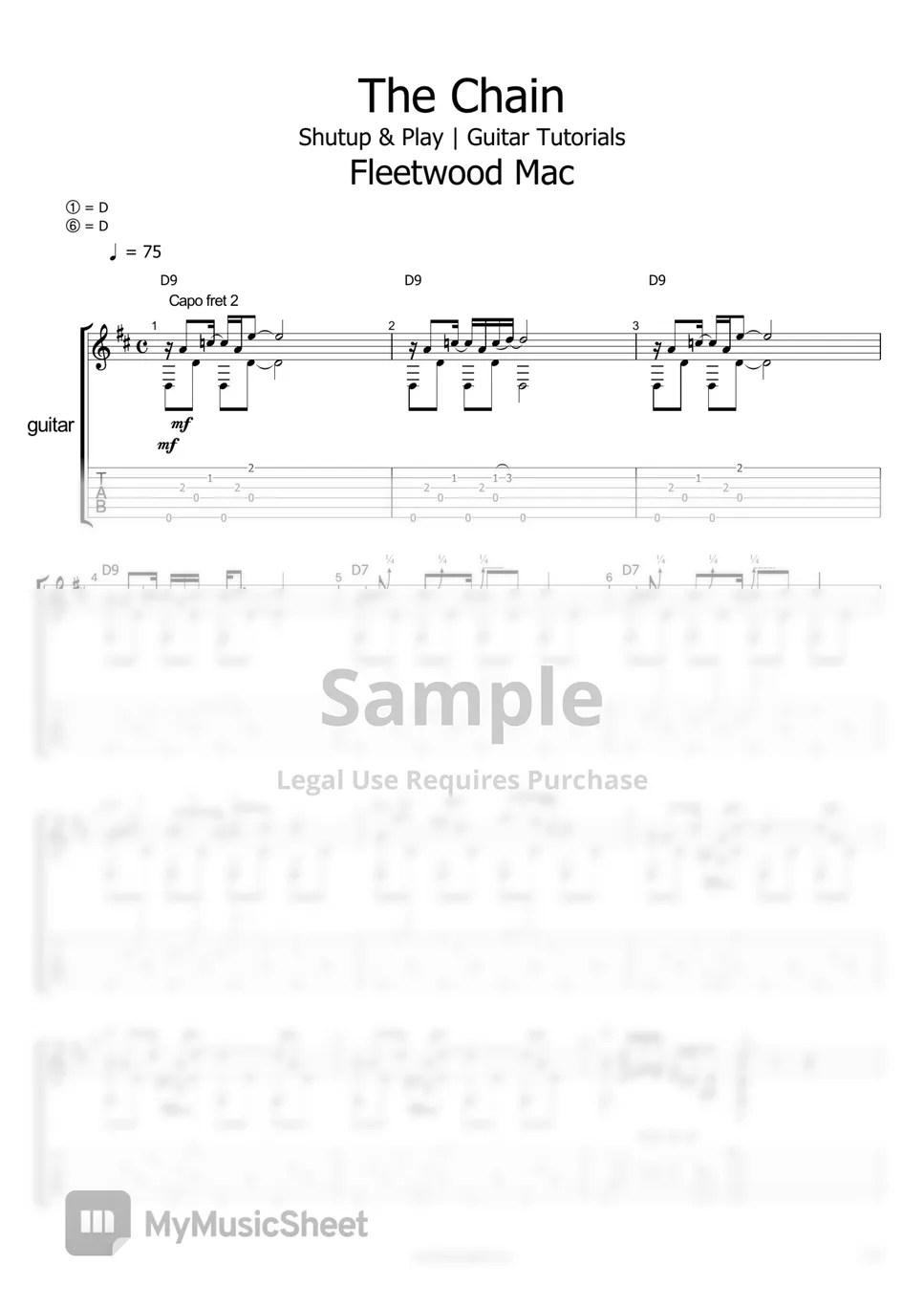 Fleetwood Mac The Chain Sheets by Shutup & Play Guitar Tutorials