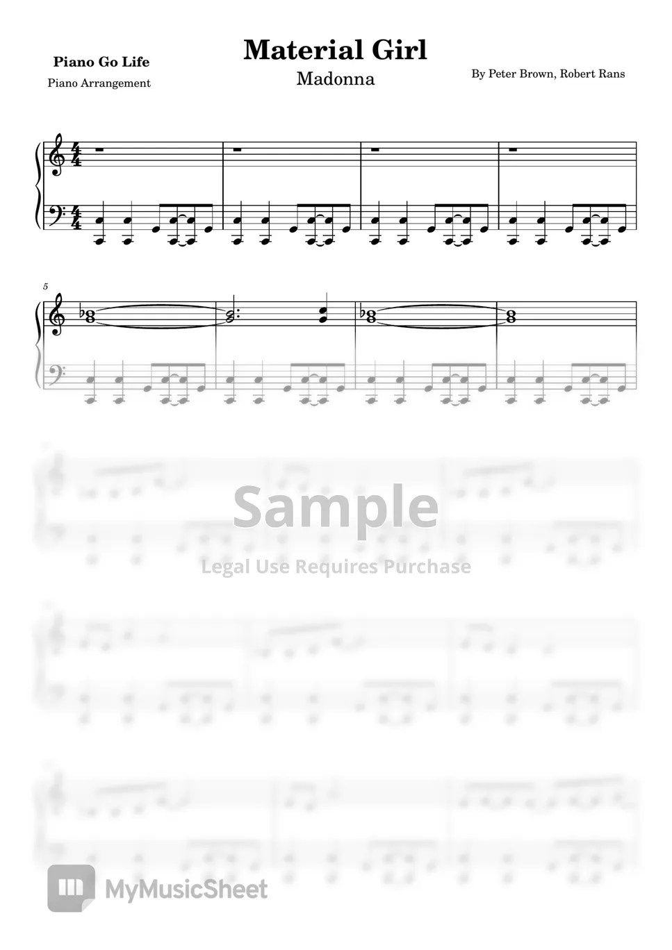 Madonna Material Girl Sheets by Piano Go Life