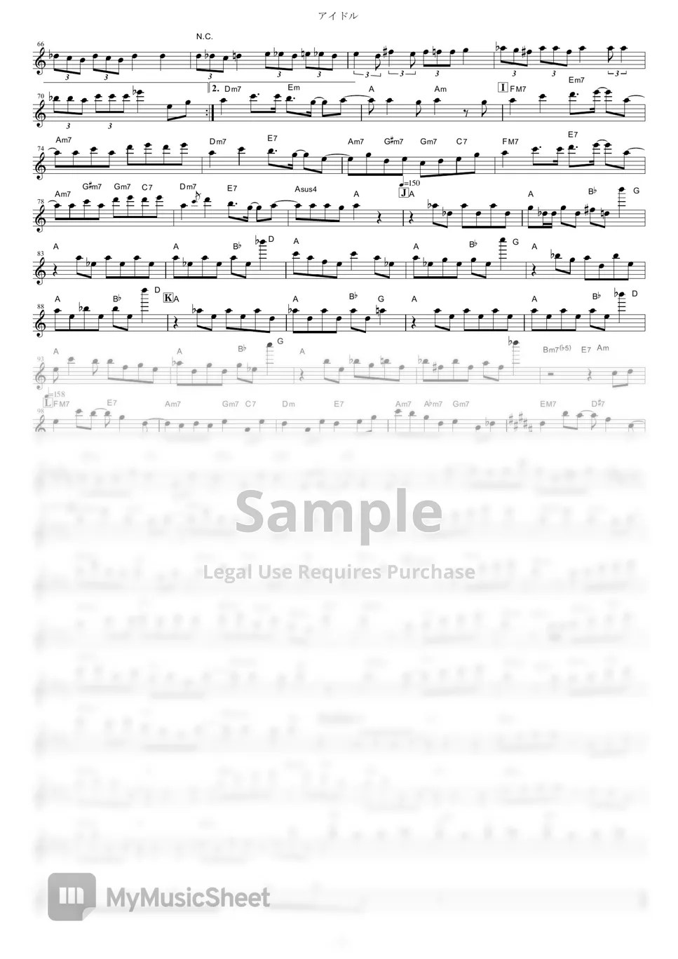 YOASOBI Idol ("Oshi no Ko" / in C) Sheets by mutasax