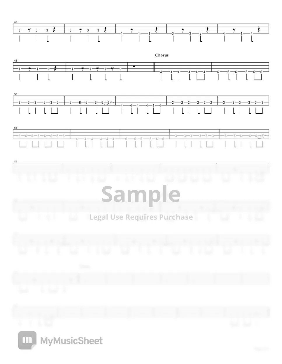 Yonezu Kenshi Peace Sign (Bass TAB) 악보 by Muya Rizal