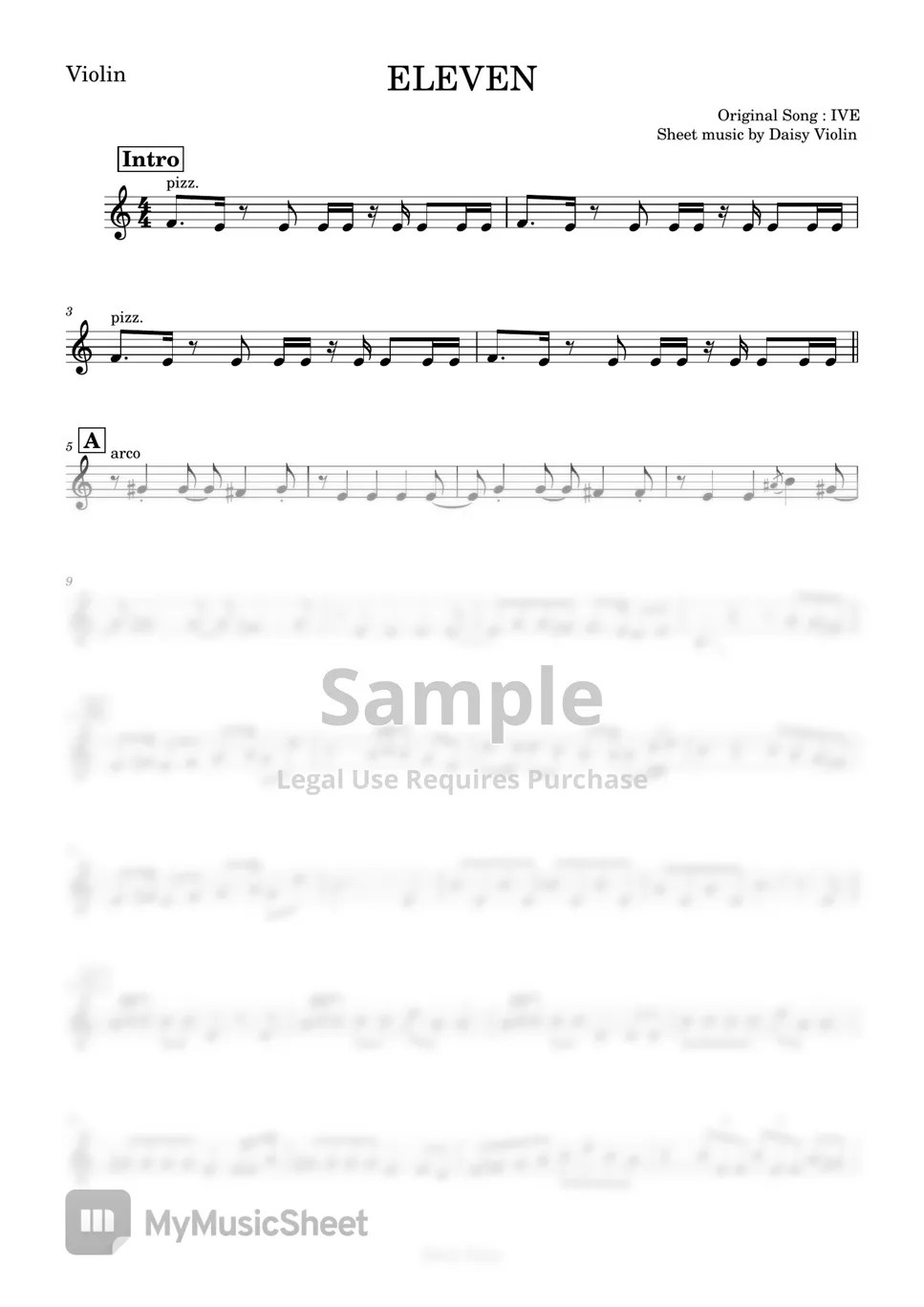 IVE ELEVEN (Violin) Sheets by Daisy