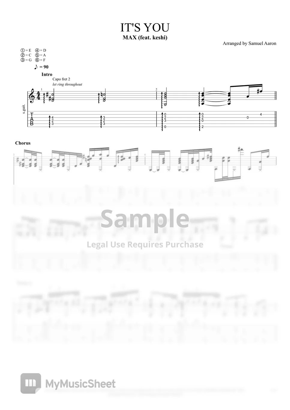 MAX (feat. keshi) IT'S YOU 曲谱 by Samuel Aaron