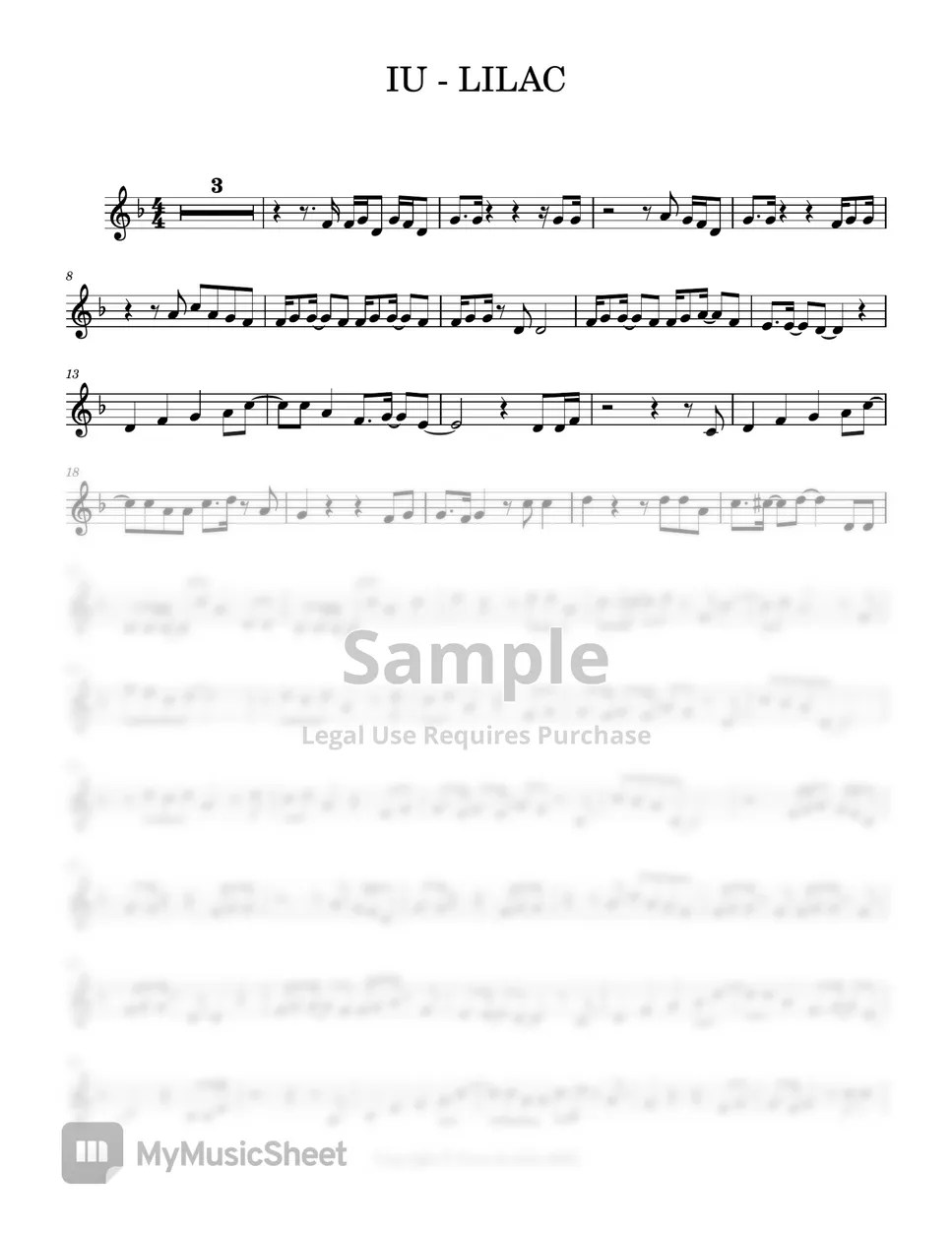 IU LILAC (Cello Part) Sheets by Tomo & Julie