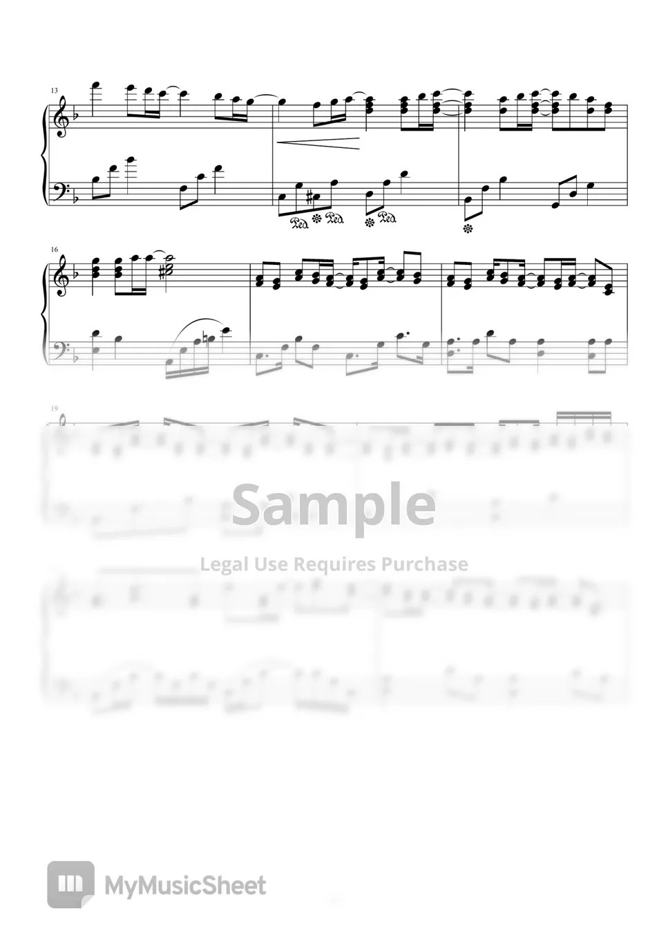 V.K克 《鏡夜》 Reflection, Mirror Night / piano version 악보 by maboroshi