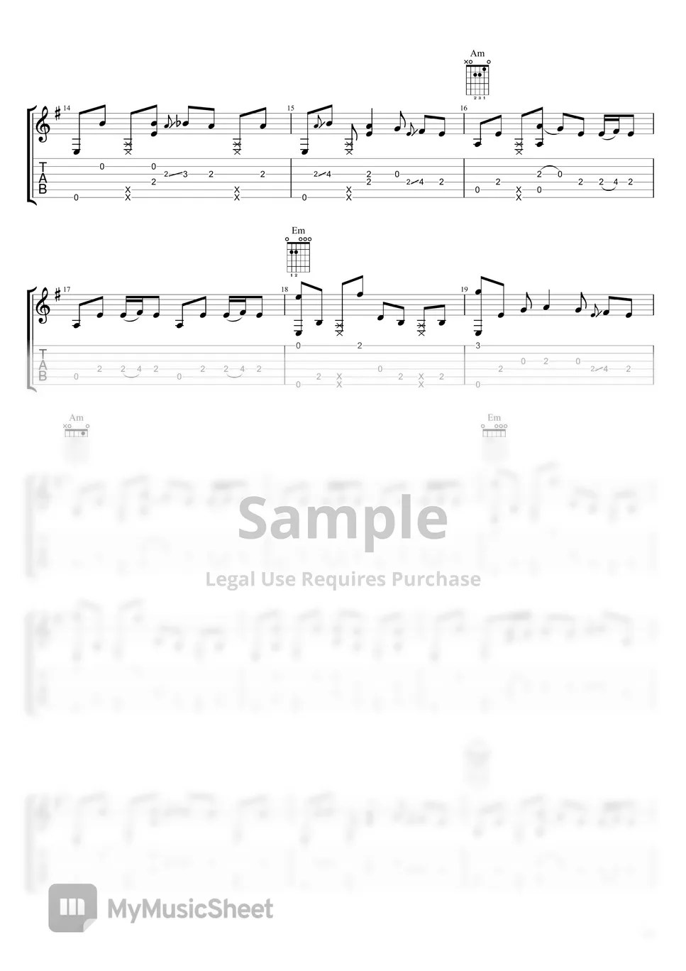 Michael Jackson Fingerstyle Guitar Billie Jean (Easy Version