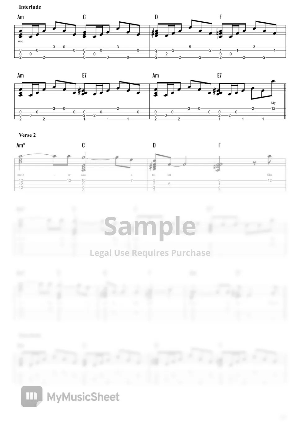 The Animals House Of The Rising Sun (Fingerstyle) Sheets by Vasko