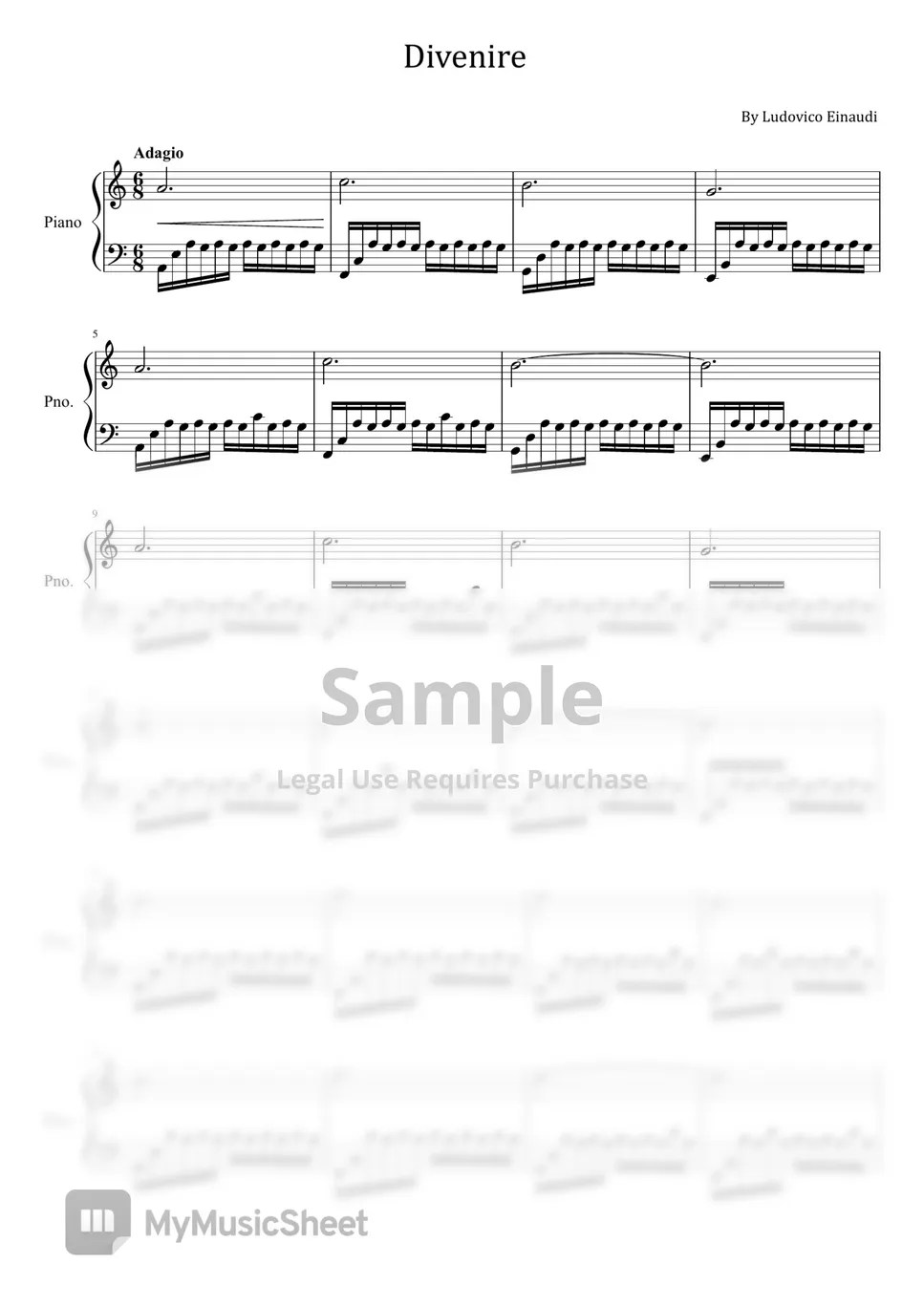 Ludovico Einaudi Divenire (For Piano Solo) Sheets by poon