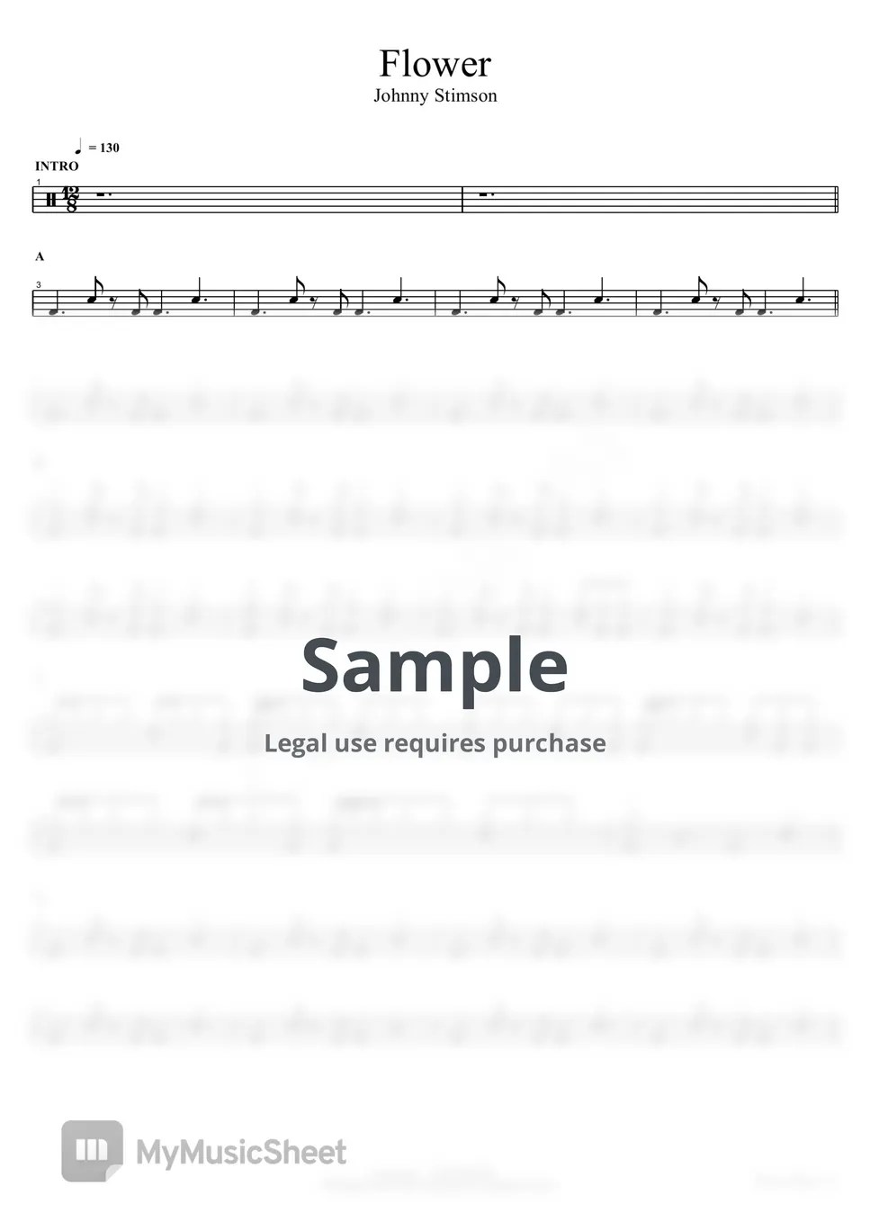 Johnny Stimson Flower 악보 by COPYDRUM
