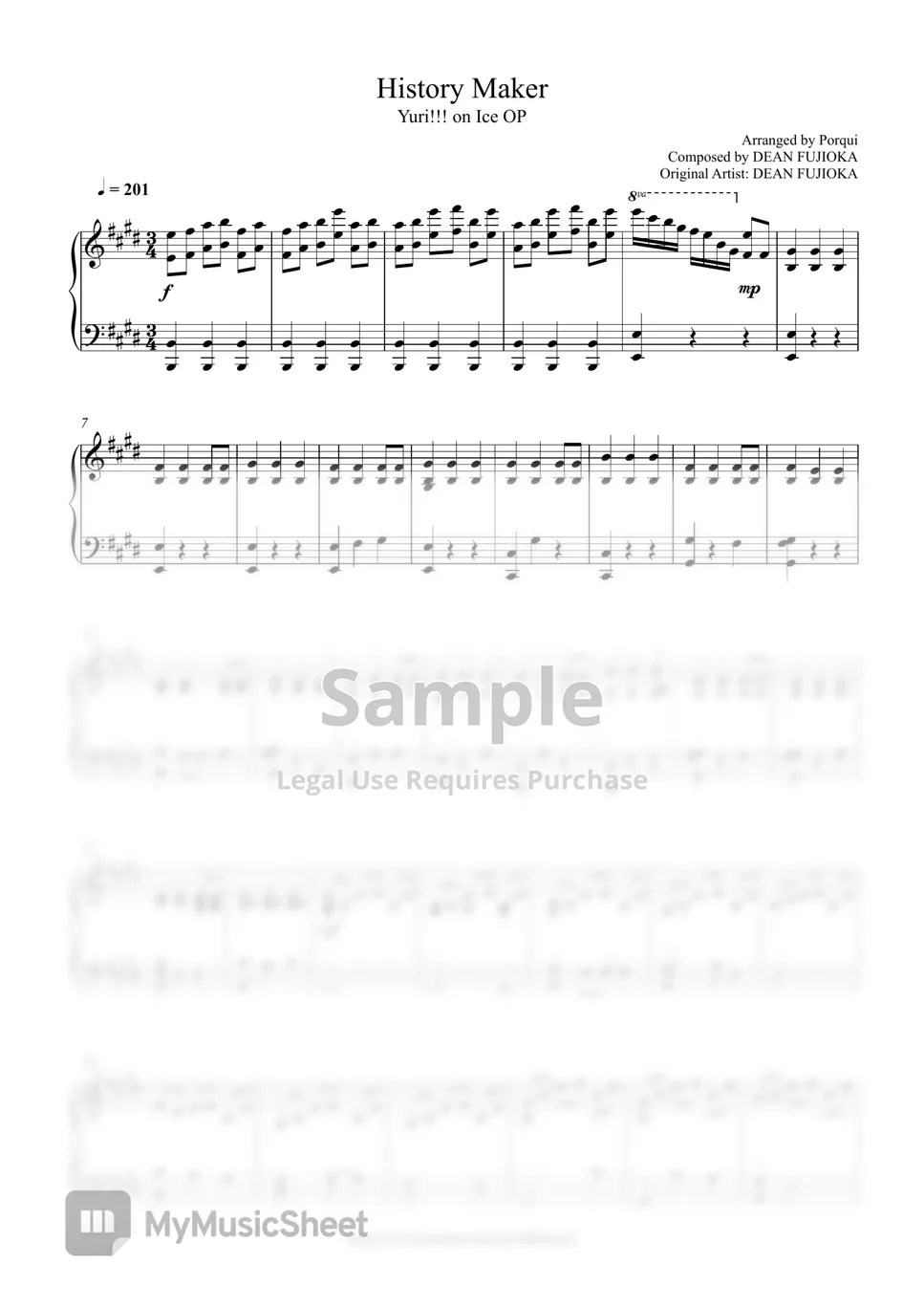 Yuri!!! on Ice OP History Maker Sheets