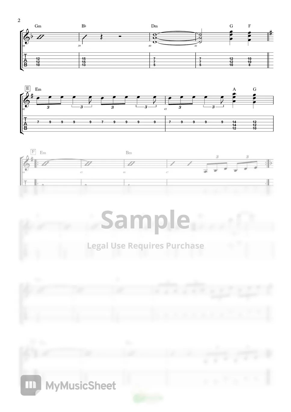 Blondie Call Me Tab + 1staff by 빈사마기타나라