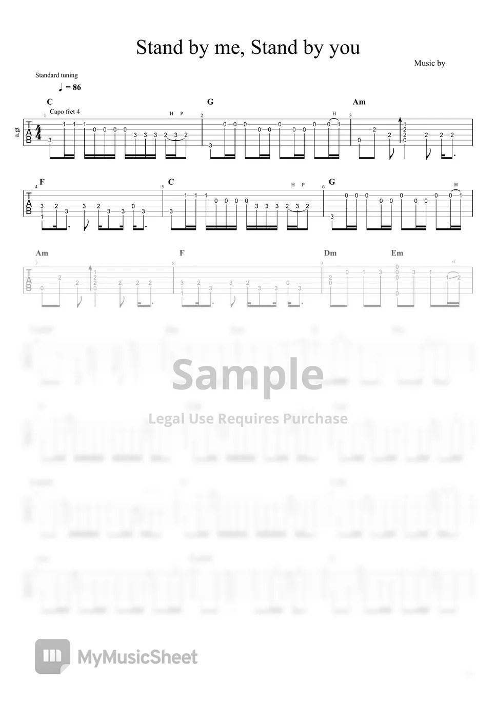 Dai Hirai Stand by me, Stand by you Sheets by Shin Izumi