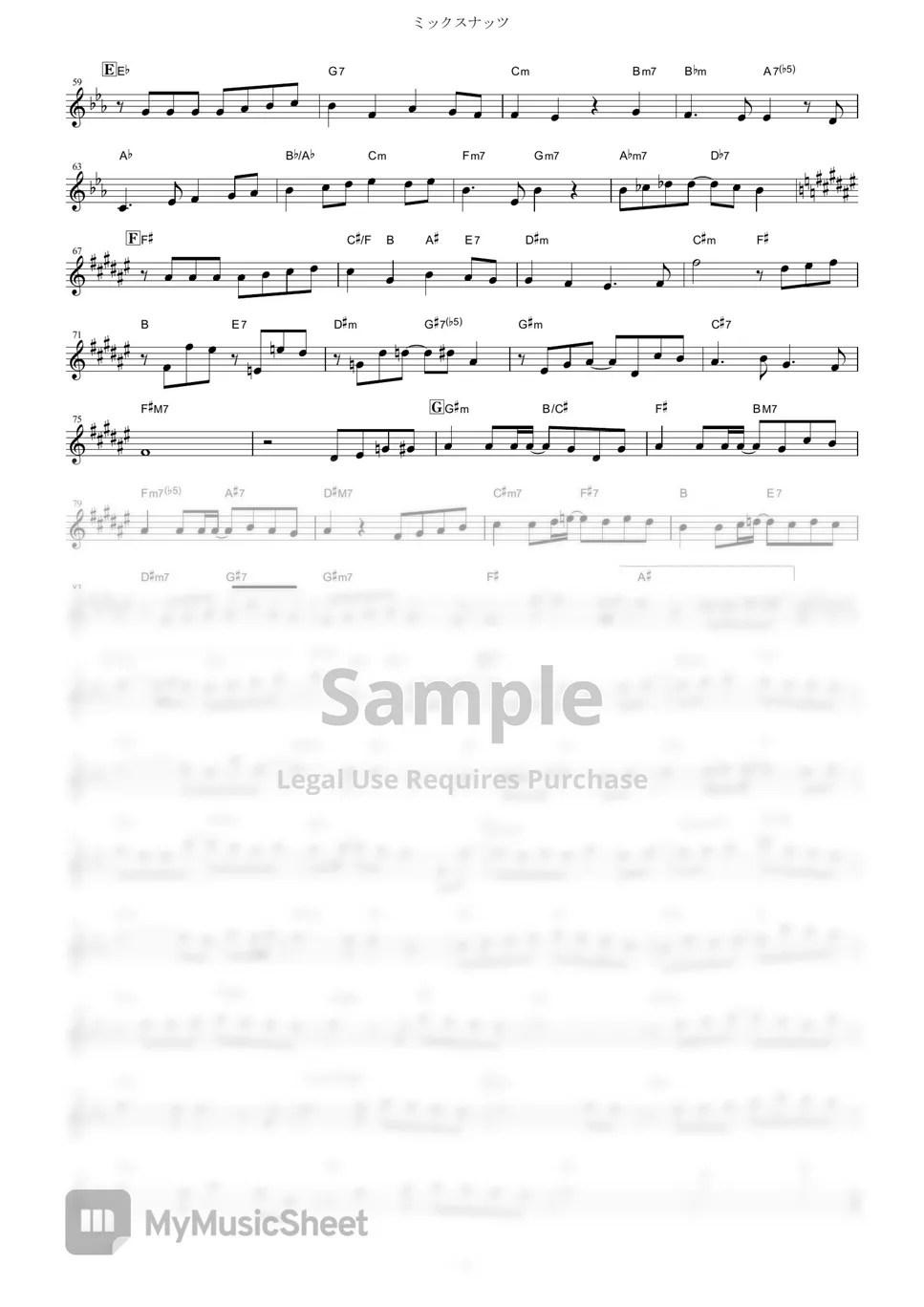 Official HIGE DANdism Mixed Nuts (Spy x Family / in Eb) Sheets by