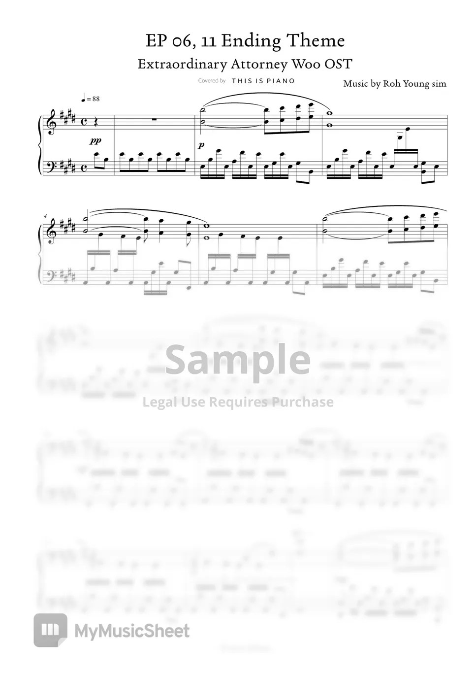 Extraordinary Attorney Woo OST EP 06, 11 Ending Theme Sheets by THIS