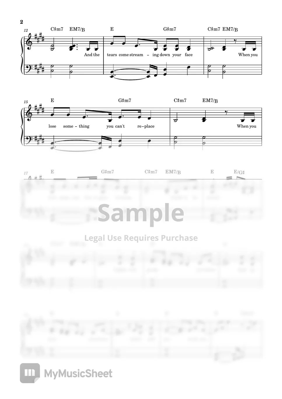 Coldplay Fix you (BTS version) 악보 by Mint Cherry