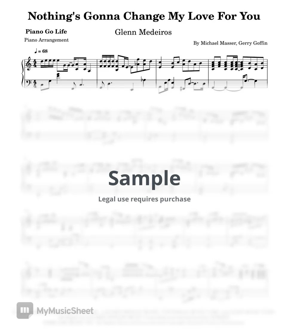 Benson Nothing's Gonna Change My Love For You 악보 by Piano Go Life