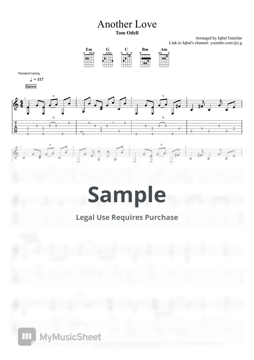 Tom Odell Another Love Sheets by Iqbal Gumilar