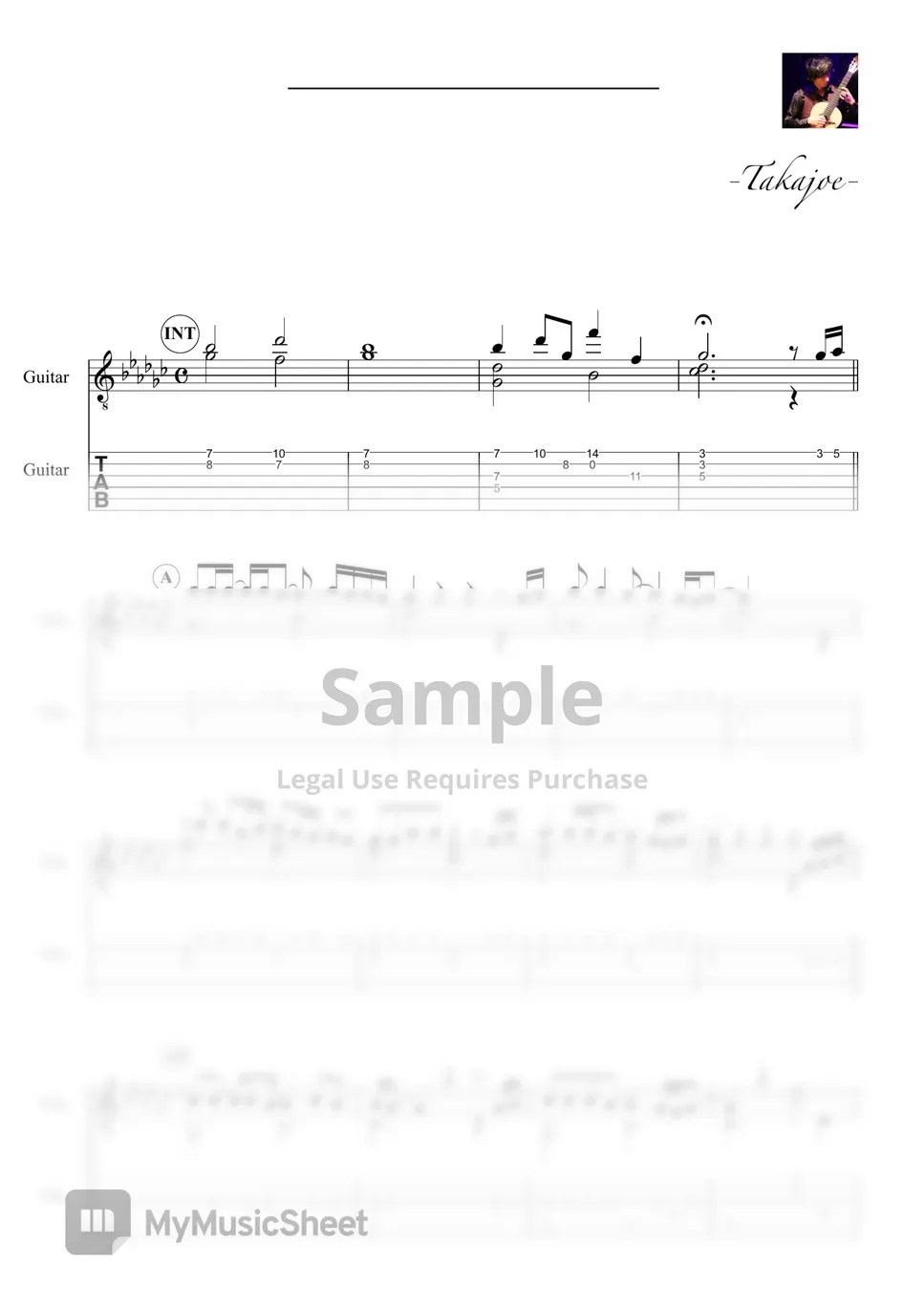 Ed Sheeran Supermarket Flowers Tab + 1staff by Takajoe