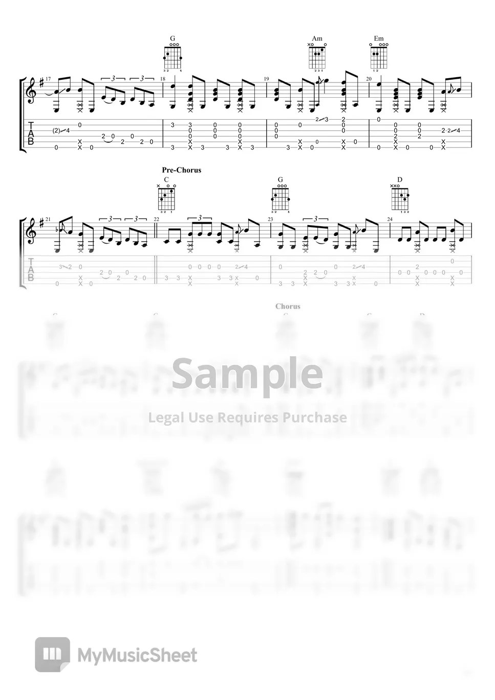BØRNS Fingerstyle Guitar Electric Love Sheets by Acoustic