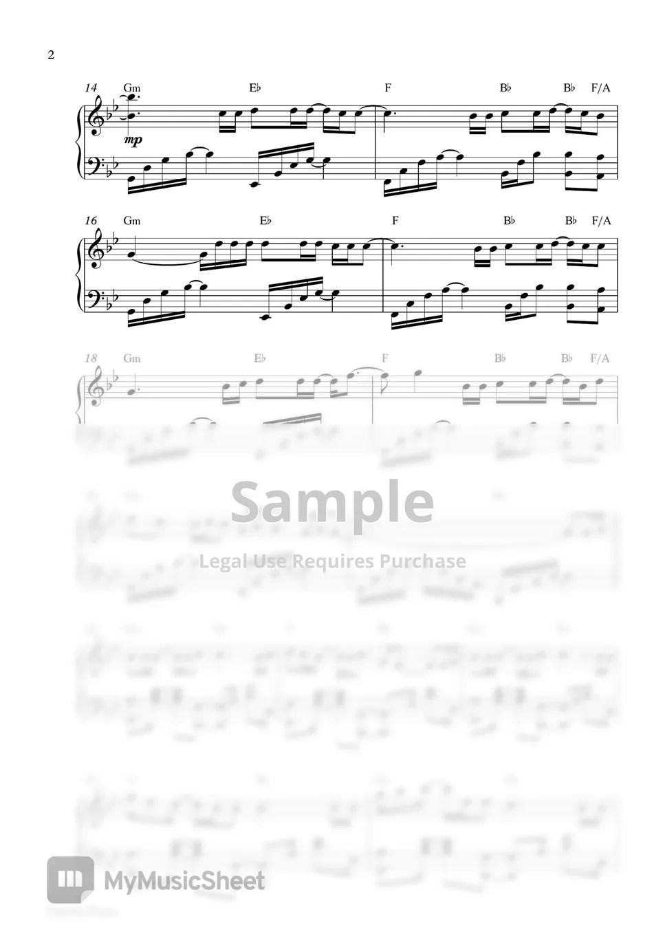 SHAUN Way Back Home (Piano Sheet) Partitura by Pianella Piano