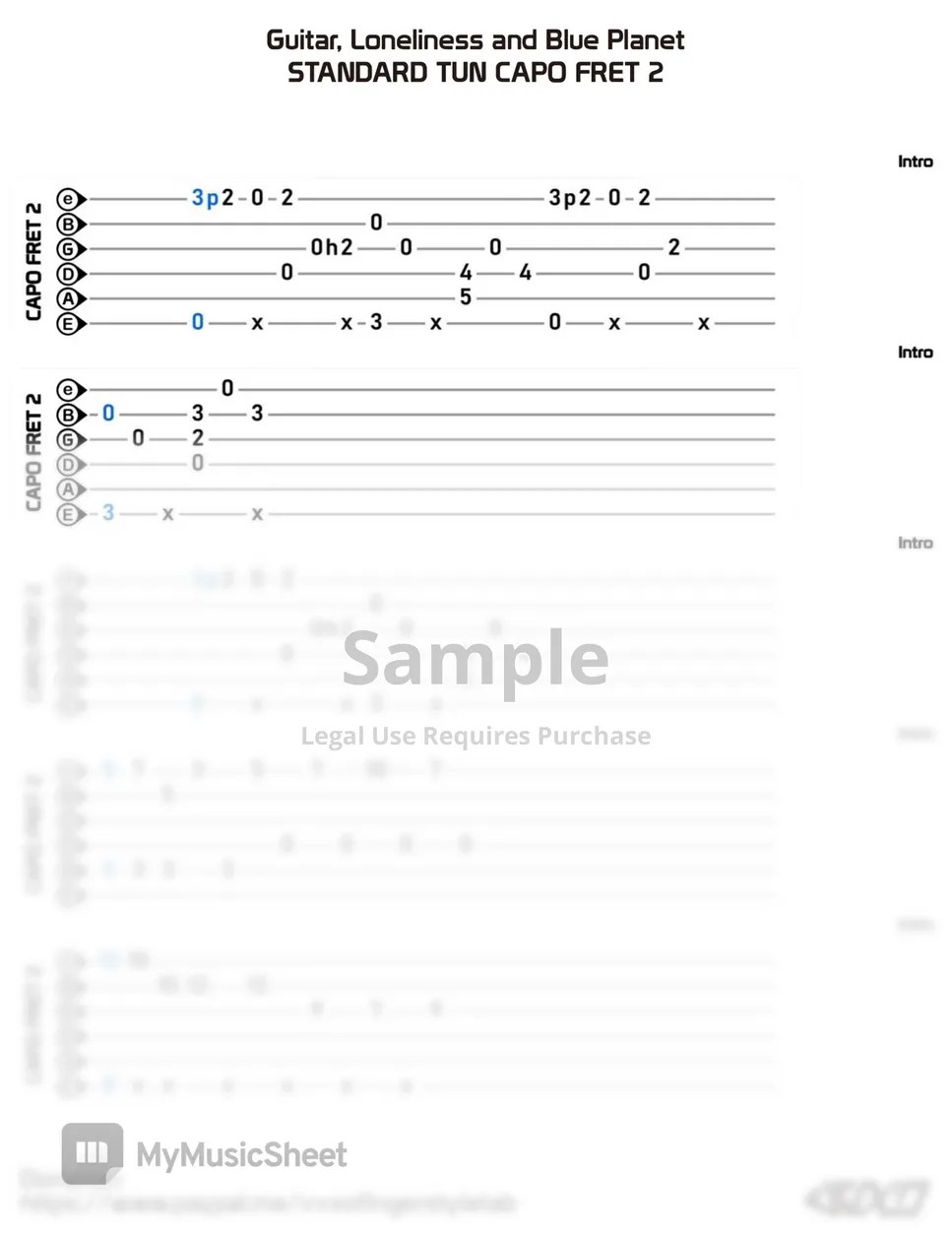 Bocchi the Rock! Guitar, Loneliness and Blue 曲谱 by