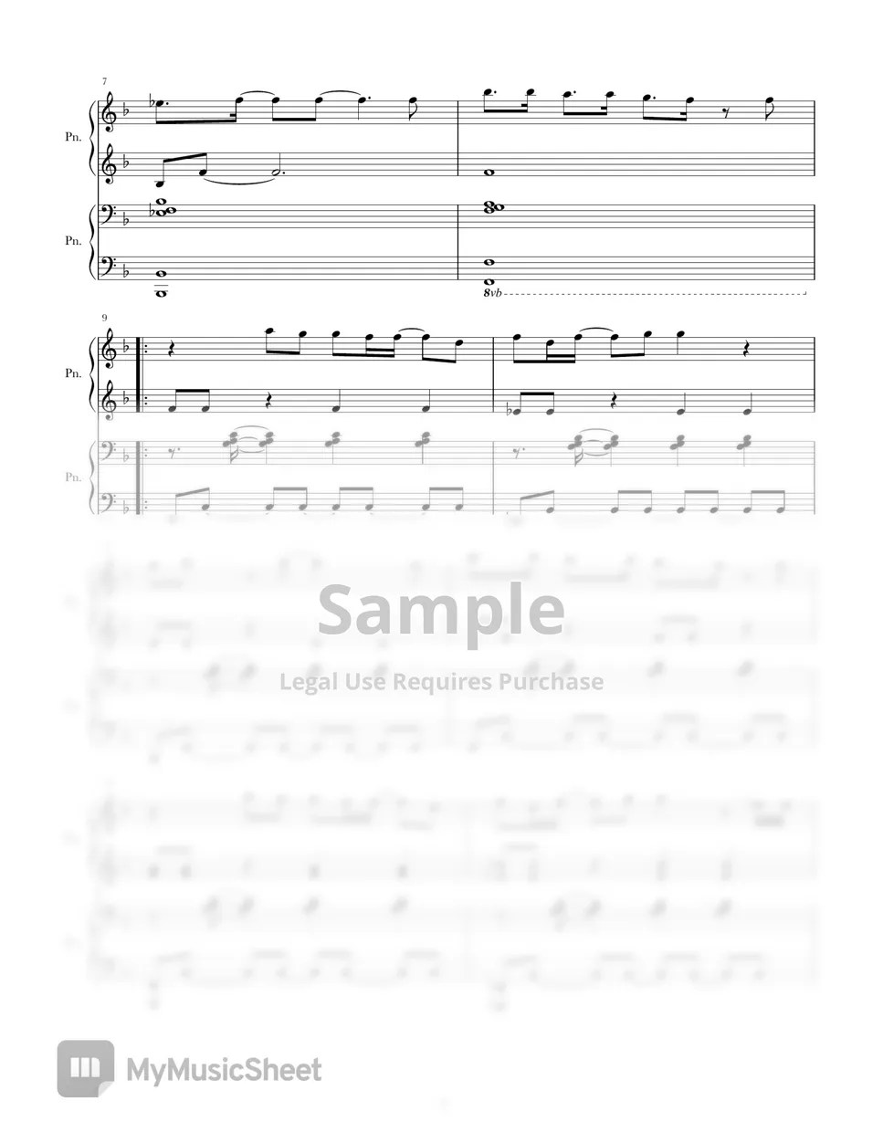 황성제 아틀란티스 소녀 (피아노 연탄곡) Sheet by DOLCE