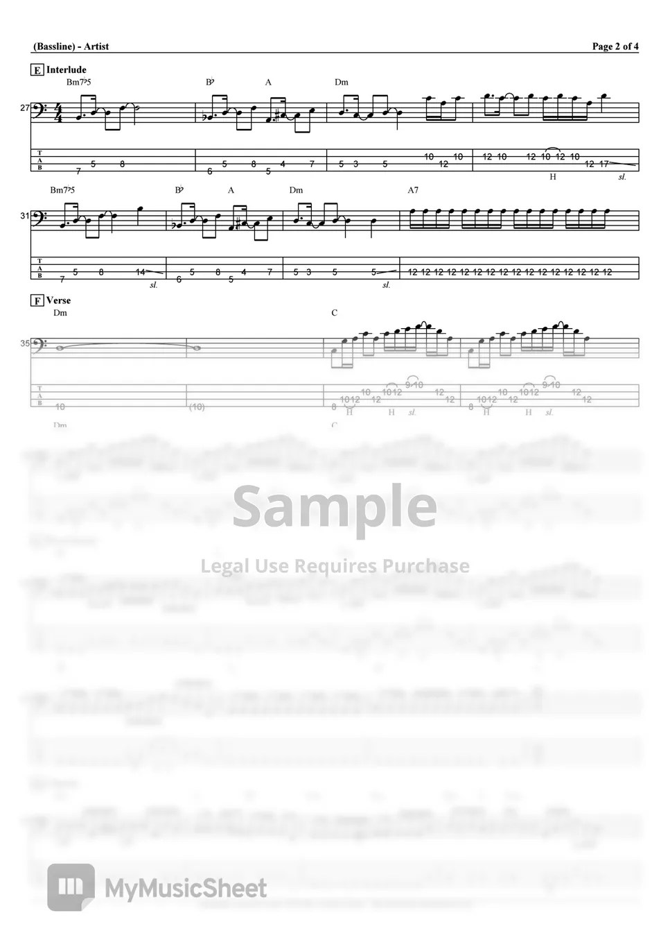 B'z SHINE Tab + 1staff by T's bass score