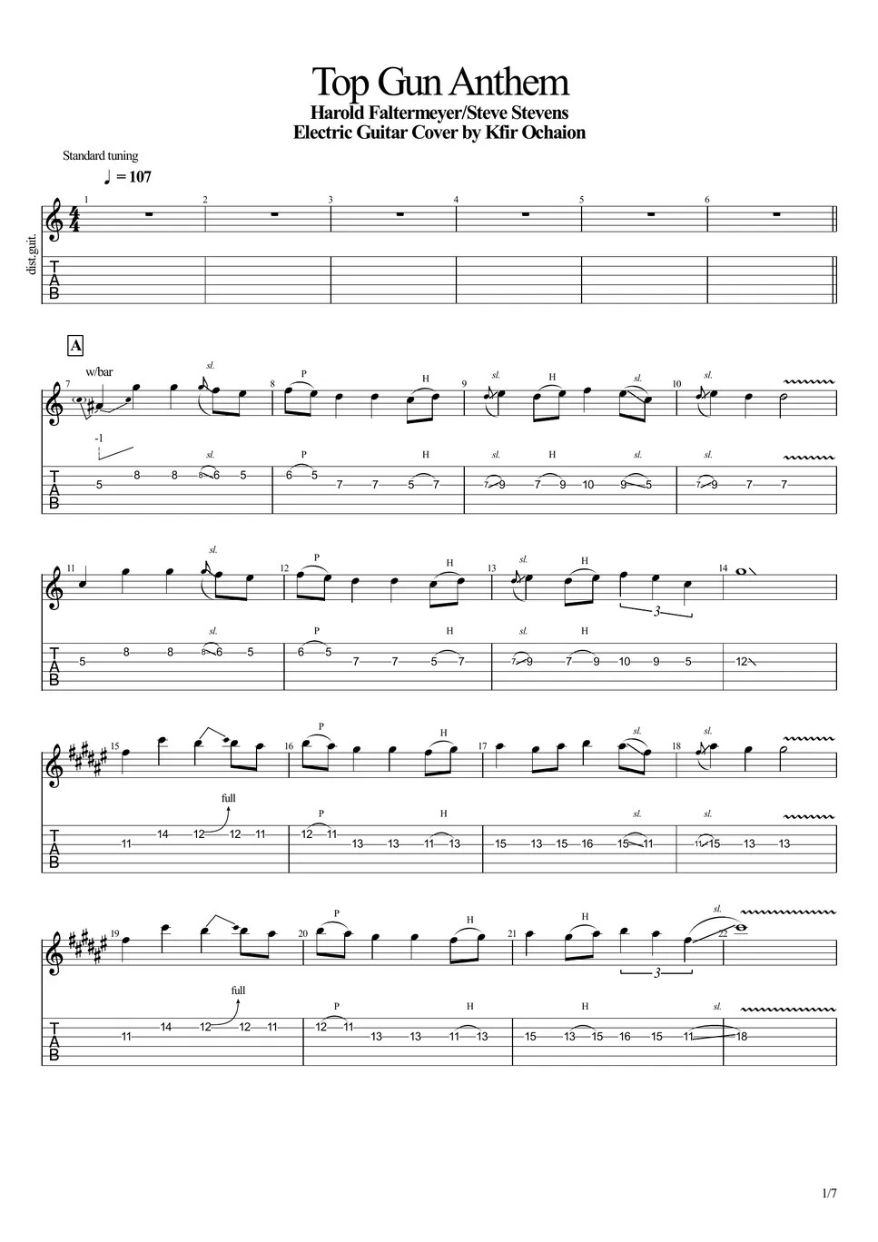 Harold Faltermeyer Top Gun Anthem Sheets by Kfir Ochaion