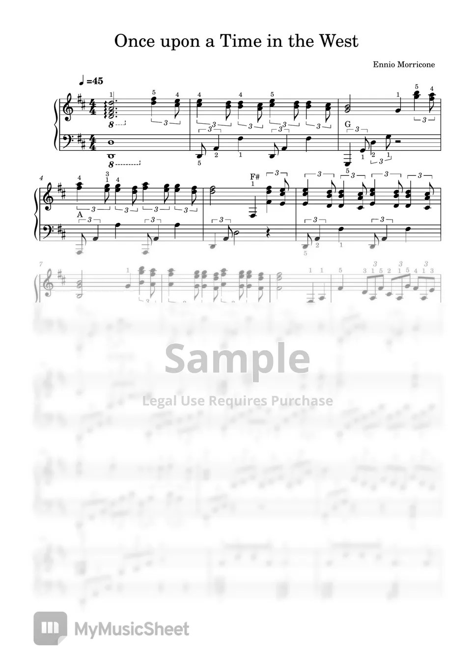 Ennio Morricone Once upon a Time in the West Sheets by SangHeart Play