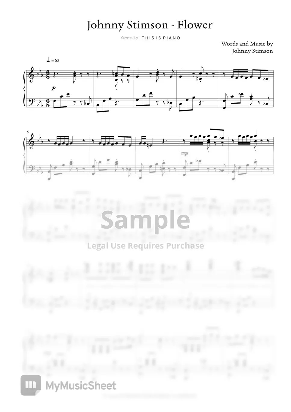 Johnny Stimson Flower 樂譜 by THIS IS PIANO