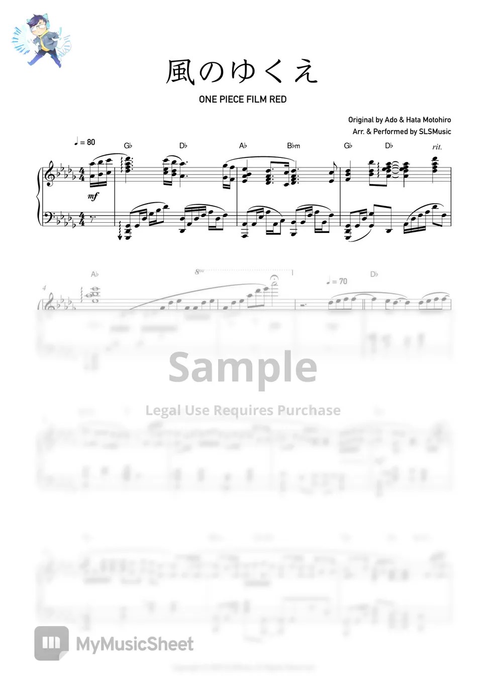 Ado Where the Wind Blows (ONE PIECE FILM RED) Sheets by SLSMusic